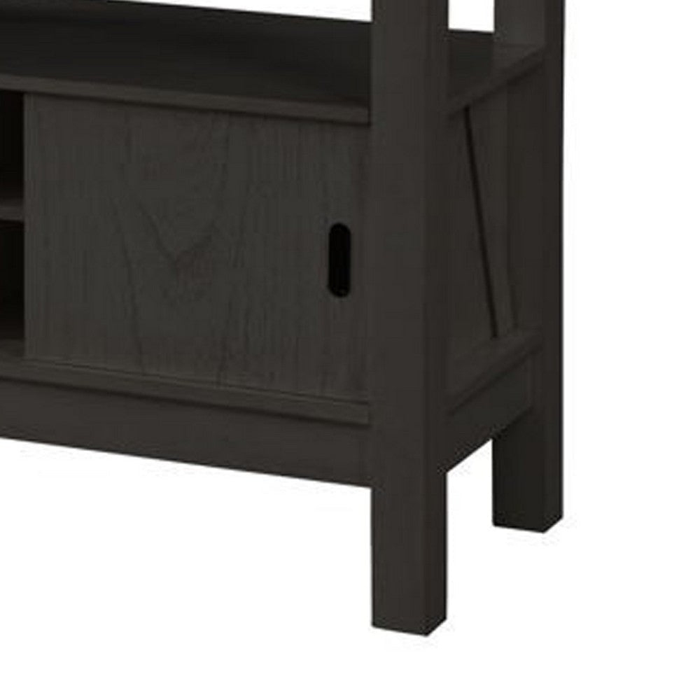 Riby Sideboard Buffet Server Cabinet | Wine Racks | 2 Doors | Black 52’’ BM340178