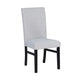 Ticy Dining Chair Set of 2 | Dove Gray Padded Seat | Black Wood Legs