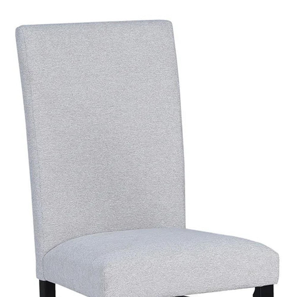 Ticy Dining Chair Set of 2 | Dove Gray Padded Seat | Black Wood Legs BM340181