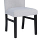 Ticy Dining Chair Set of 2 | Dove Gray Padded Seat | Black Wood Legs BM340181