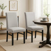 Ticy Dining Chair Set of 2 | Dove Gray Padded Seat | Black Wood Legs BM340181