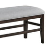 Hiun Dining Bench | Dove Gray Padded Seat | Oak Brown Wood | 50’’ BM340183