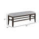 Hiun Dining Bench | Dove Gray Padded Seat | Oak Brown Wood | 50’’ BM340183
