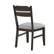 Hiun Dining Chair Set of 2 | Dove Gray Seat | Oak Brown Wood Frame