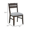 Hiun Dining Chair Set of 2 | Dove Gray Seat | Oak Brown Wood Frame