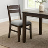 Hiun Dining Chair Set of 2 | Dove Gray Seat | Oak Brown Wood Frame