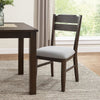 Hiun Dining Chair Set of 2 | Dove Gray Seat | Oak Brown Wood Frame