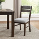 Hiun Dining Chair Set of 2 | Dove Gray Seat | Oak Brown Wood Frame