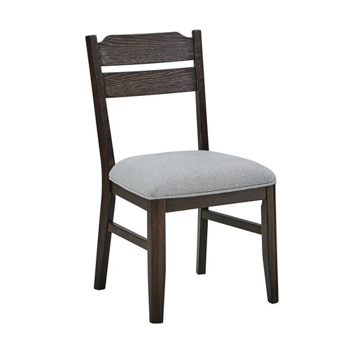 Hiun Dining Chair Set of 2 | Dove Gray Seat | Oak Brown Wood Frame