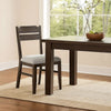 Hiun Dining Chair Set of 2 | Dove Gray Seat | Oak Brown Wood Frame