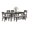 Hiun Dining Table | 72" Rectangular Top w Tapered Legs | Oak Brown