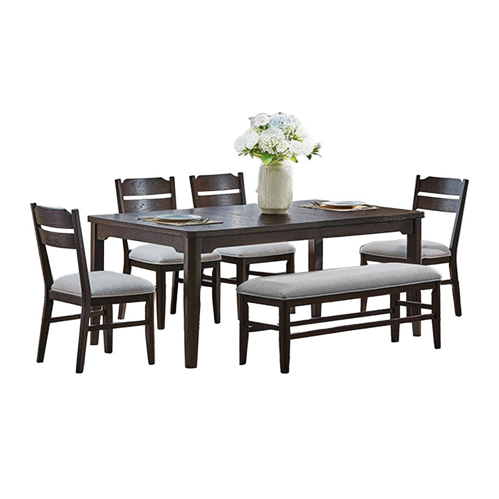 Hiun Dining Table | 72" Rectangular Top w Tapered Legs | Oak Brown