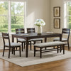Hiun Dining Table | 72" Rectangular Top w Tapered Legs | Oak Brown
