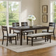 Hiun Dining Table | 72" Rectangular Top w Tapered Legs | Oak Brown