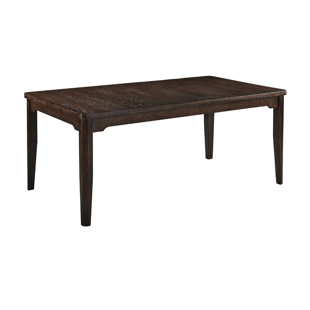 Hiun Dining Table | 72" Rectangular Top w Tapered Legs | Oak Brown