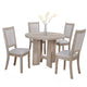 Moyo 5pc Dining Set | Light Gray | Rustic Style Gray Round Wood Top BM340186