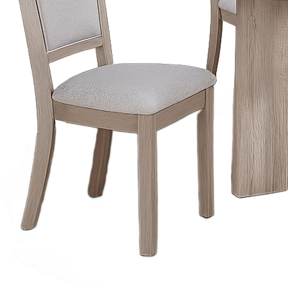 Moyo 5pc Dining Set | Light Gray | Rustic Style Gray Round Wood Top BM340186