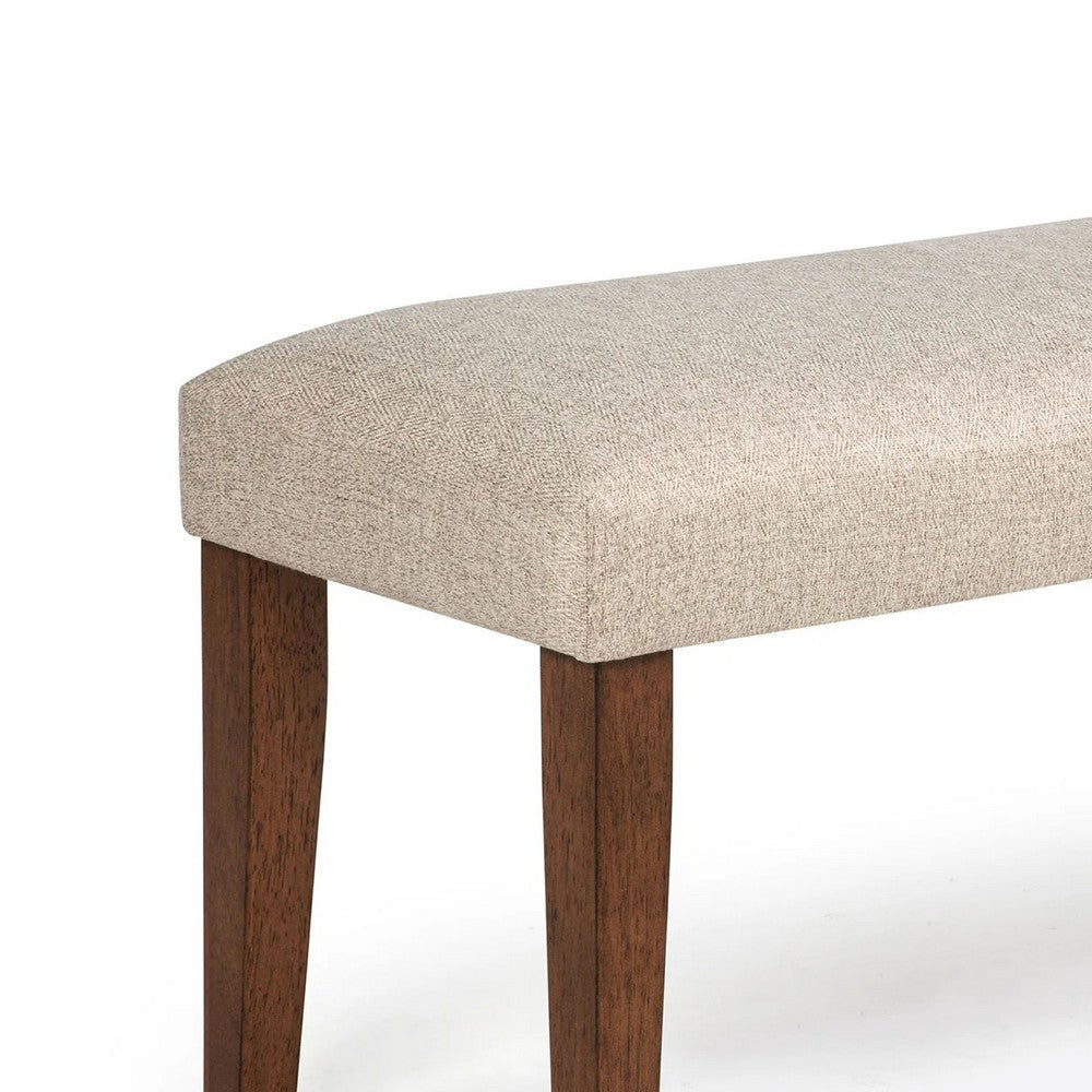 Goko Dining Bench | Earthy Yellow Fabric Seat | Brown Wood Legs | 42’’ BM340190