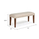 Goko Dining Bench | Earthy Yellow Fabric Seat | Brown Wood Legs | 42’’ BM340190