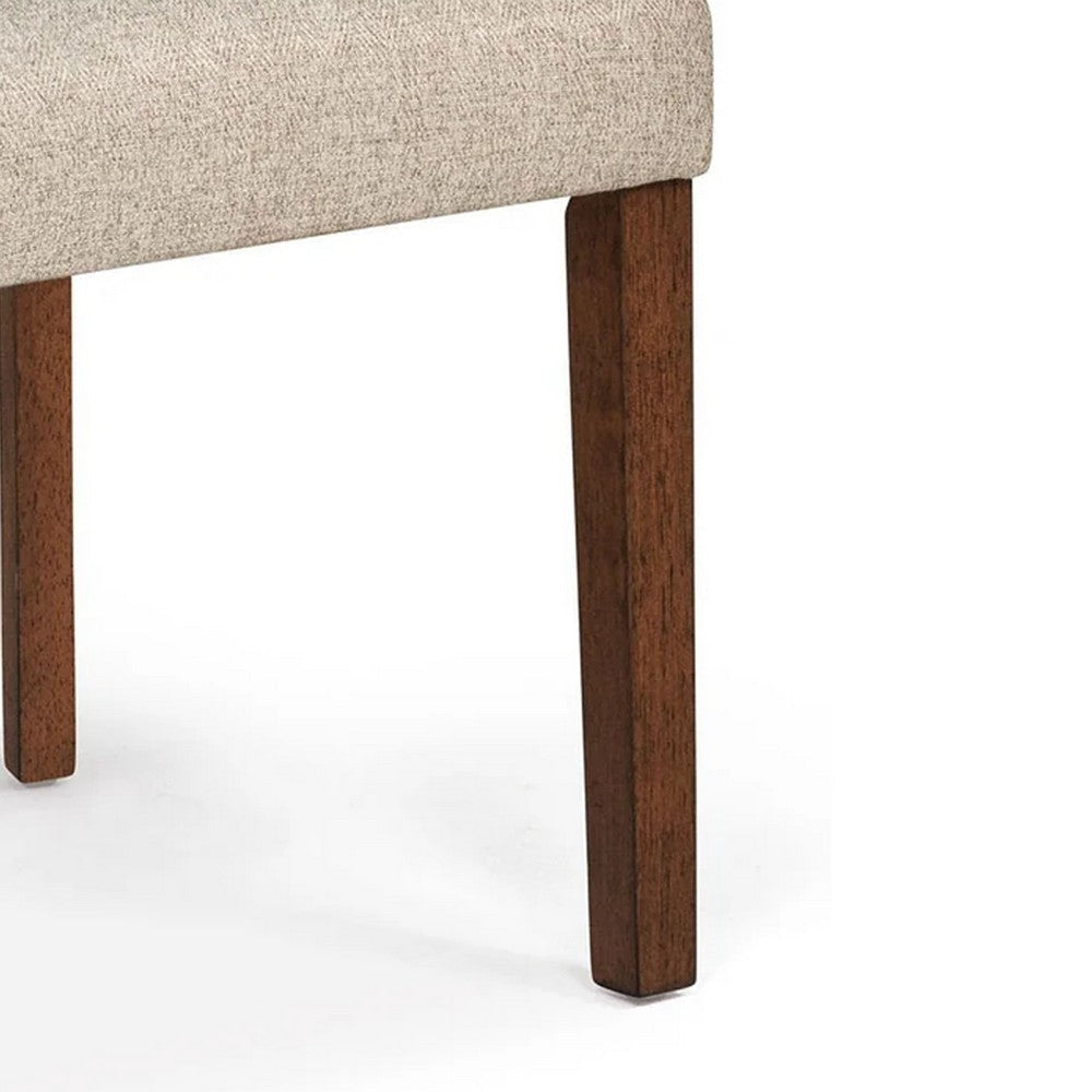 Goko Dining Chair Set of 2 | Earthy Yellow Tufted Backrest | Brown Wood BM340191