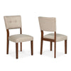 Goko Dining Chair Set of 2 | Earthy Yellow Tufted Backrest | Brown Wood