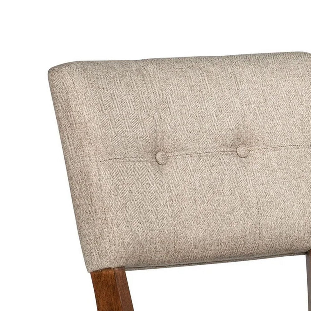 Goko Dining Chair Set of 2 | Earthy Yellow Tufted Backrest | Brown Wood BM340191