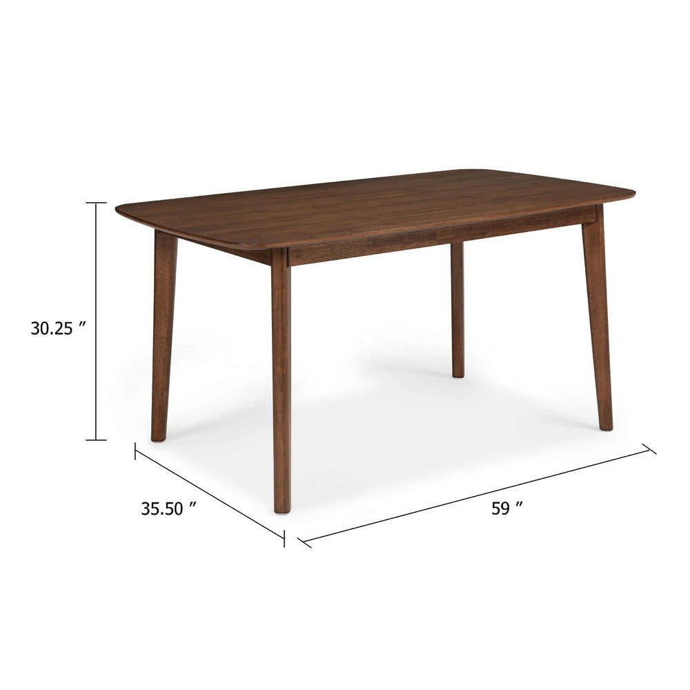 Goko Dining Table | 59’’ Brown Wood Top | Round Tapered Legs BM340192