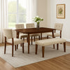 Goko Dining Table | 59" Brown Wood Top | Round Tapered Legs