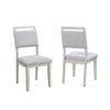Bovo Dining Chair Set of 2 | Dove Gray | Driftwood White Wood