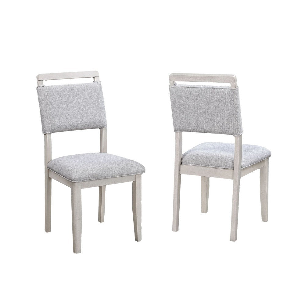Bovo Dining Chair Set of 2 | Dove Gray | Driftwood White Wood