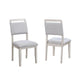 Bovo Dining Chair Set of 2 | Dove Gray | Driftwood White Wood