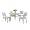 Bovo Dining Chair Set of 2 | Dove Gray | Driftwood White Wood BM340193