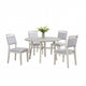 Bovo Dining Chair Set of 2 | Dove Gray | Driftwood White Wood BM340193