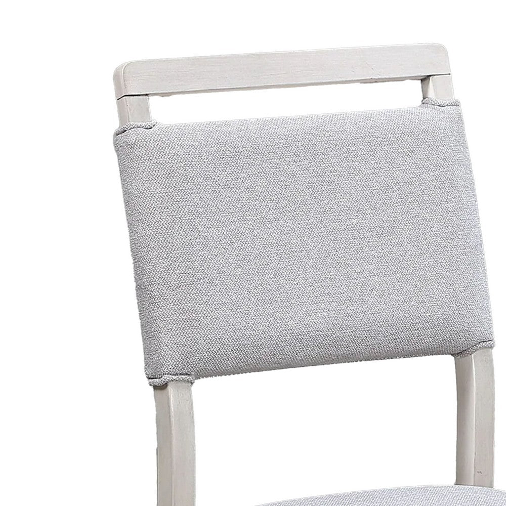 Bovo Dining Chair Set of 2 | Dove Gray | Driftwood White Wood BM340193