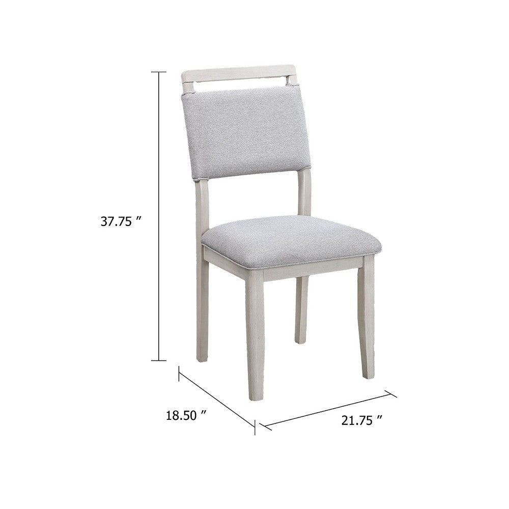 Bovo Dining Chair Set of 2 | Dove Gray | Driftwood White Wood BM340193