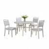 Bovo Dining Table | 48’’ Round Tabletop | Driftwood White Wood Legs BM340194