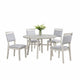 Bovo Dining Table | 48’’ Round Tabletop | Driftwood White Wood Legs BM340194