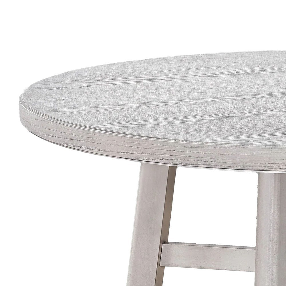 Bovo Dining Table | 48’’ Round Tabletop | Driftwood White Wood Legs BM340194