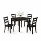 Hamo 5pc Dining Table & 4 Chairs Set | Espresso Brown | Ladder Backrest BM340195