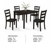 Hamo 5pc Dining Table & 4 Chairs Set | Espresso Brown | Ladder Backrest BM340195