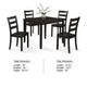 Hamo 5pc Dining Table & 4 Chairs Set | Espresso Brown | Ladder Backrest BM340195