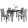 Muly Side Dining Chair Set of 4 | Fabric Seating | Gray Brown Wood BM340196
