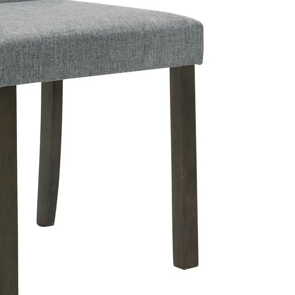 Muly Side Dining Chair Set of 4 | Fabric Seating | Gray Brown Wood BM340196