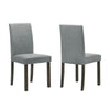 Muly Side Dining Chair Set of 4 | Fabric Seating | Gray Brown Wood