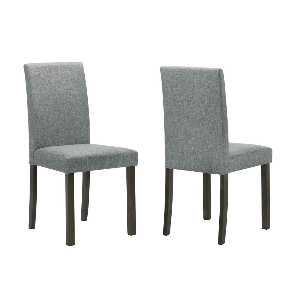 Muly Side Dining Chair Set of 4 | Fabric Seating | Gray Brown Wood