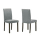 Muly Side Dining Chair Set of 4 | Fabric Seating | Gray Brown Wood