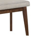 Lere Dining Bench | Beige Fabric | 45’’ Antique Style Brown Wood BM340198