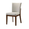 Lere Dining Chair Set of 2 | Beige Fabric | Antique Style Brown Wood BM340199