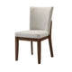 Lere Dining Chair Set of 2 | Beige Fabric | Antique Style Brown Wood BM340199