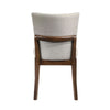 Lere Dining Chair Set of 2 | Beige Fabric | Antique Style Brown Wood BM340199